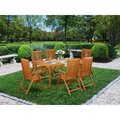 Invernadero 7 Piece Cameron Acacia Wooden Outdoor-furniture Dining Set - Natural Oil IN2244443